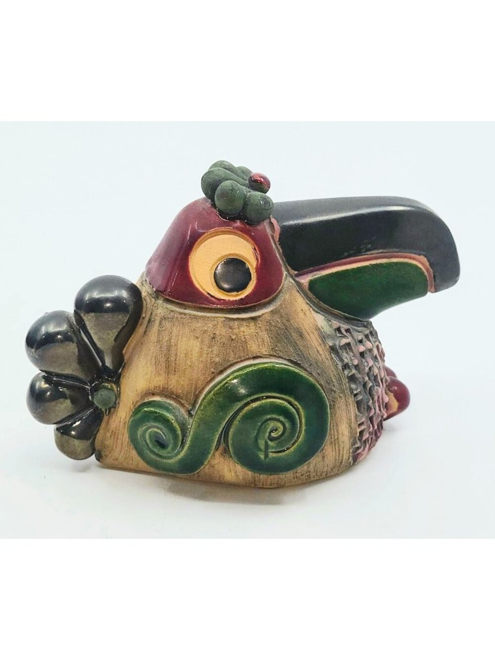Handcrafted Palomar stoneware Toucan Figurine With Intricate Details Ken Edwards